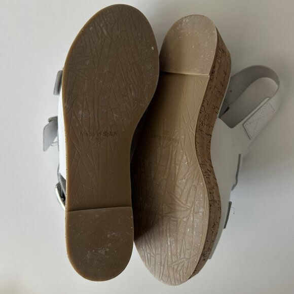 Intentionally Blank White Platform Shoe Cork Sole. Size 38 - Picture 5 of 6